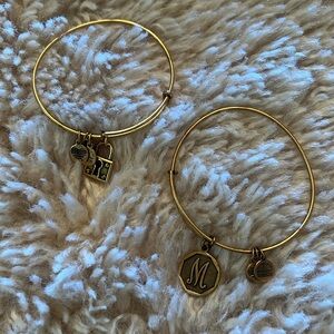 Alex and Ani bracelet set. Letter ‘M’ Charm & Lock Charm